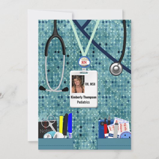 Pflege von Abschluss Einladung Blues (Vorderseite)