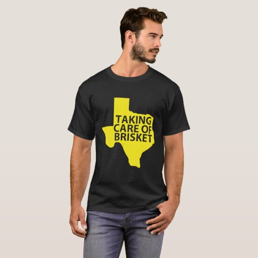 Pflege von Brisket - Texas-geräucherte Brisket-Bar T-Shirt (Vorne ganz)