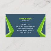 Pflege von grünen und blauen Landschaften auf dem Visitenkarte (Rückseite)