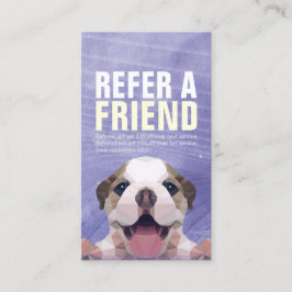 Pflege von Haustieren mit niedrigem Poly Empfehlungskarte