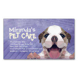 Pflege von Haustieren mit niedrigem Poly Magnetische Visitenkarte