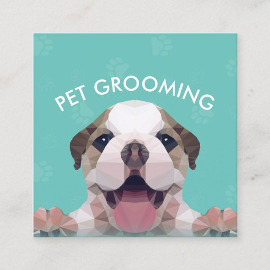 Pflege von Haustieren mit niedrigem Poly Terminkarte (Vorderseite)
