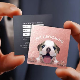 Pflege von Haustieren mit niedrigem Poly Terminkarte