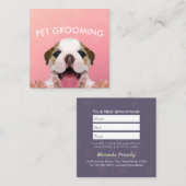 Pflege von Haustieren mit niedrigem Poly Terminkarte (Vorne/Hinten)