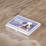 Pflege von Haustieren mit niedrigem Poly Visitenkarten Dose<br><div class="desc">Haustier- und Haustierbäder / Hauspflege / Haustierzucht / Haustierzucht / Pet Food Shop / Pet Beauty Salon / Animal Hospital / Animal Clinic Personalisiert Visitenkartenvorlage - Adorable Niedliche Cartoon Low Poly Hund auf Lila Farbhintergrund. Einzigartiges Design für Sie. Alle Textstile,  Farben,  Größen können an Ihre Bedürfnisse angepasst werden!</div>