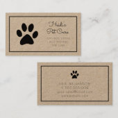 Pflege von Haustieren Visitenkarte (Vorne/Hinten)