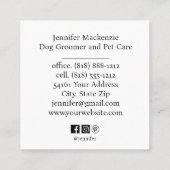 Pflege von niedlichen Hunden Grooming Service Cat Quadratische Visitenkarte (Rückseite)