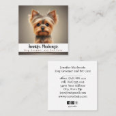 Pflege von niedlichen Hunden Grooming Service Quadratische Visitenkarte (Vorne/Hinten)