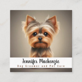 Pflege von niedlichen Hunden Grooming Service Quadratische Visitenkarte
