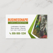 Pflege von orangefarbenen und grünen Landschaftsfl Visitenkarte (Vorderseite)