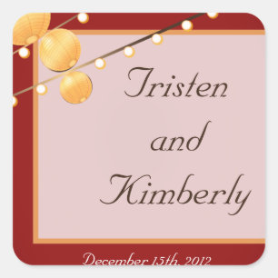 Pflege von Stickers Paper Lanterns auf Rot Chinesi