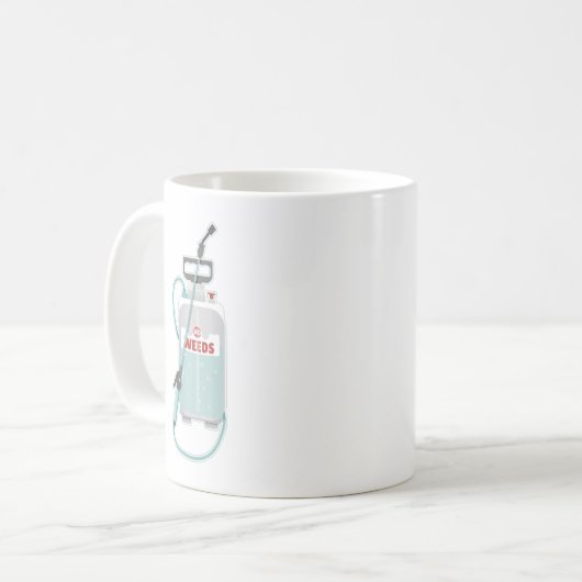 Pflege von Unkrautspray Kaffeetasse (Vorderseite Links)