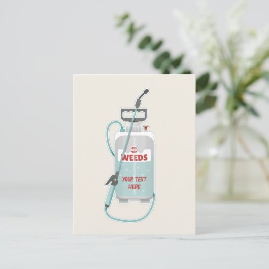 Pflege von Unkrautspray Postkarte (Stehend Vorderseite)