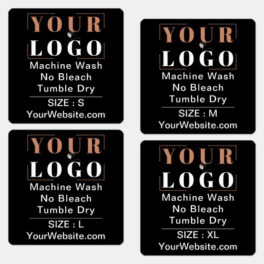 Pflegeanleitung und großflächiges Schwarzes Kleidu Etiketten (Grün)