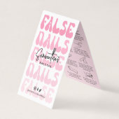 Pflegeanweisungen für künstliche Fakes Retro Pink Visitenkarten (Vorderseite)