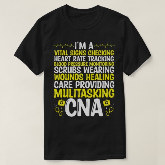 Pflegeassistent Abzeichen-Rollen für CNA-Accessoir T-Shirt (Design vorne)