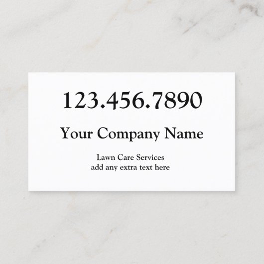 Pflegedienst für einfache grüne Rasenpflege Visitenkarte (Rückseite)