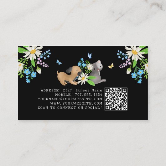 Pflegedienste für Flora und Fauna Visitenkarte (Rückseite)