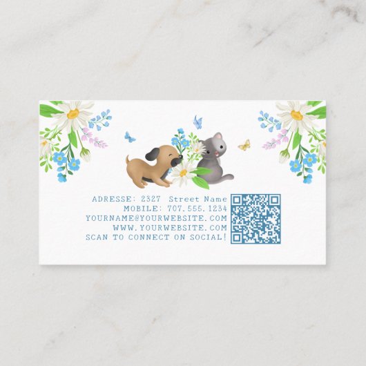 Pflegedienste für Flora und Fauna Visitenkarte (Rückseite)