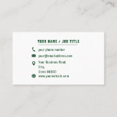 Pflegeeinrichtungen für Baumservice, die Grün und  Visitenkarte (Rückseite)