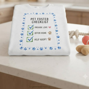Pflegeeltern-Geschenk-Checkliste für Tiereltern un T-Shirt