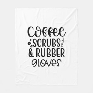 Pflegegeschenk Kaffee-Peelings und Gummihandschuhe Fleecedecke