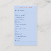 Pflegehandbuch für Fun House-Pflanze Bestellungen Begleitkarte (Rückseite)