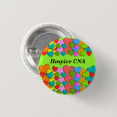 Pflegeheim KANN Knopf-bunte Herzen Button (Vorne & Hinten)