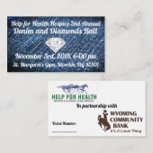 Pflegeheim-Karten-Denim und Diamanten Visitenkarte (Vorne/Hinten)