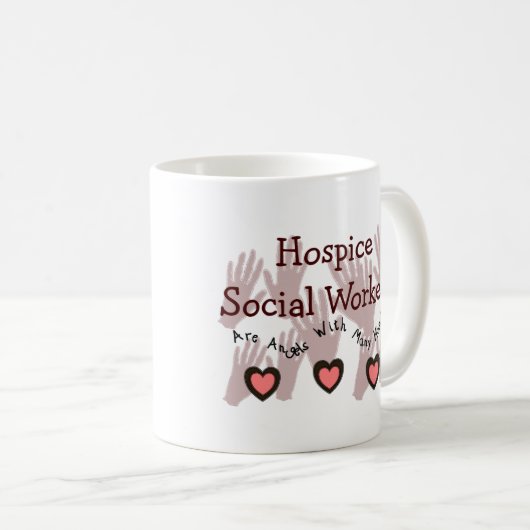 Pflegeheim-Sozialarbeiter "Engel mit vielen Händen Kaffeetasse (VorderseiteRechts)