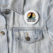 Pflegehunde retten Leben Retro Grafik Pin Button (Beispiel)