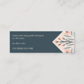 Pflegeinstruktionen Elegante Blumenfliesen Rosa Mini Visitenkarte (Vorderseite)