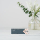 Pflegeinstruktionen Elegante Blumenfliesen Rosa Mini Visitenkarte (Stehend Vorderseite)