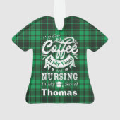 Pflegekaffee in meinen Venen Kariert Ornament (Rückseite)