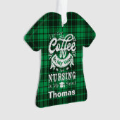 Pflegekaffee in meinen Venen Kariert Ornament (Vorderseite)