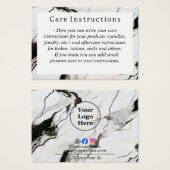 Pflegekarte für Schwarzweiß-Marmor (Vorne & Hinten)