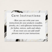 Pflegekarte für Schwarzweiß-Marmor (Vorderseite)