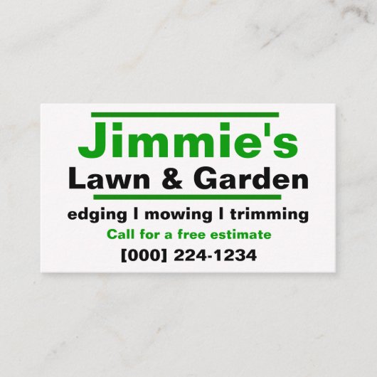 Pflegekarte Visitenkarte (Vorderseite)