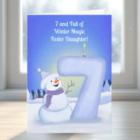 Pflegekind zum 7. Geburtstag alles Gute Schneemann