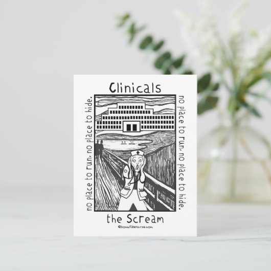 Pflegekliniken - Schrei Postkarte (Stehend Vorderseite)