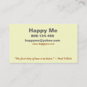 Pflegekraft-Visitenkarteschablone Visitenkarte (Rückseite)