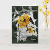 Pflegekräfte Ermutigung verwelkter Sonnenblumen Karte (Gelbe Blume)