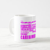 Pflegekräfte: Rosa bestster Caregiver Kaffeetasse (Vorderseite Links)