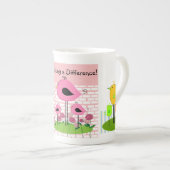 Pflegekräfte Whimsischer Vögel Porzellantasse (Vorderseite Rechts)