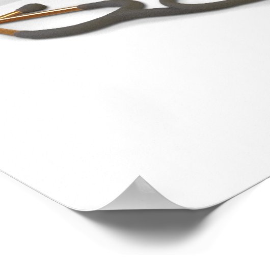 Pflegelampe und Stethoskop Poster (Ecke)