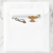 Pflegelampe und Stethoskop Rechteckiger Aufkleber (Tasche)