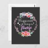 Pflegeleben | Glück ist eine Krankenschwester Postkarte (Vorne/Hinten)