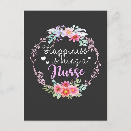 Pflegeleben | Glück ist eine Krankenschwester Postkarte (Vorderseite)