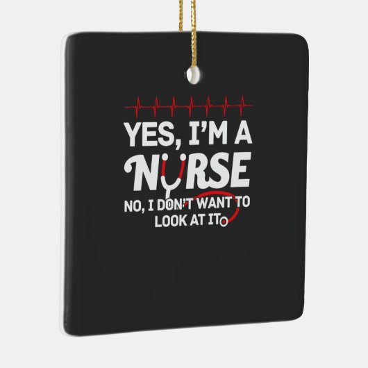 Pflegeleben | Ja, ich bin Krankenschwester Keramikornament (Rechts)