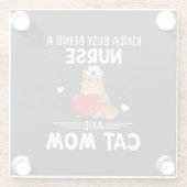 Pflegeleben | Mama von Krankenschwestern und Katze Glasuntersetzer (Rückseite)